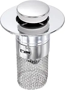 uxcell 2Pcs Bathroom Sink Drain Strainer, Sink Drain Stopper with Removable Stainless Steel Filter Basket Hair Catcher Fit 1.18"-2.36" Hole with Box for Sinks Bathtubs