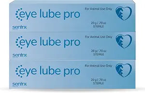 Sentrx - Eye Lube Pro Eye Drops for Dogs, Cats, and Horses, Hydrating Gel Eye Drops with Hyaluronic Acid and Carbomer Lubrication, for Dryness, Itching, and Irritation, 20g, 3 Pack