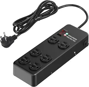 20 AMP Power Strip Heavy Duty, 6 Outlet 12 AWG Extension Cord, 6FT