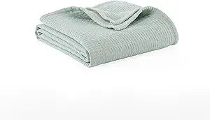 Berkshire 3-Layer Blanket, Ultra Soft Lightweight Blanket with Cotton-Like Feel, All-Season Cozy Bed Cover for Couch or Bed, Machine Washable (90" x 90", Southern Blues)