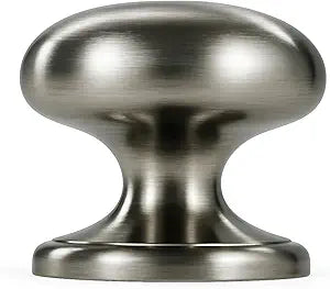 trust4care 8-Pack Brushed Satin Nickel Large Bifold Closet Door Knobs with Wide Base, Round Brass Wardrobe Folding Kitchen Cabinet Knobs, 1-1/2 Inch Furniture Drawer Pulls Handles