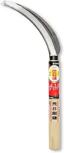 Hounen Miyawaki Nejiri Kama Weeder  Japanese Weeding Sickle, Twisted Stainless Steel, 4.7 in (12 cm) Blade, 13 in (33 cm), Root Slicer for Garden Beds & Crabgrass, Made in Japan (Japanese Steel)