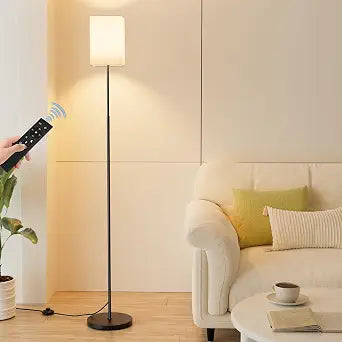 SIBRILLE 63.8" Square Floor Lamp with White Linen Shade