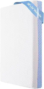 Mini Crib Mattress - 38x24x4 Inch Dual Sided Memory Foam Baby Mattress with Breathable Removable Cover - Fits Most Mini and Portable Cribs