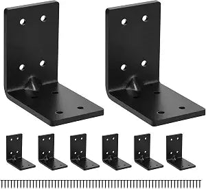 8 PCS Heavy Duty Steel Corner Brackets, 3"x3"x2" 90 Degree L Right Angle Bracket, DIY L Shelf Brackets, Metal Joint Timber Connector Support for Wood Shelves, Furniture