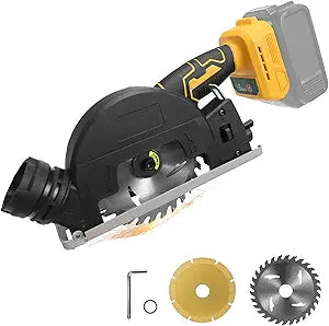Cordless Mini Circular Saw for Dewalt 20v Battery, 4" Brushless Power Circular Saws, 12000RPM Small Circular Saw2 Blade, Cutting Depth 0.8"(20mm) for Metal, Wood, Plastic(No battery)