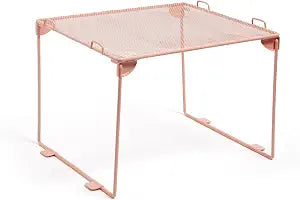 U Brands Wire Mesh Locker Shelf Organizer, Stackable, Peachy Pink, 8"