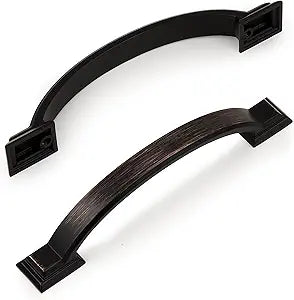 Probrico 30 Pack Oil Rubbed Bronze Cabinet Pulls 3 3/4 Inch Hole Center(96mm),Arch Kitchen Cabinet Handles Hardware for Dresser Drawer