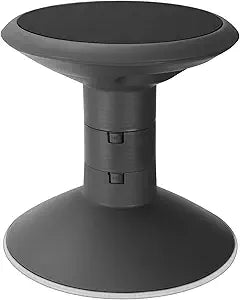 Storex Wiggle Stool  Active Flexible Seating for Classroom and Home Study, Adjustable 12-18 Inch Height, Black (00300U01C)