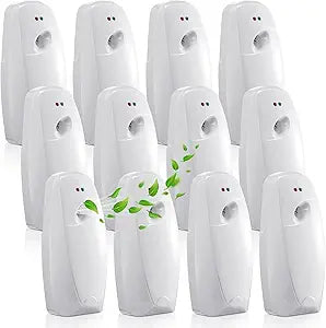Maxcheck 12 Pcs Automatic Air Freshener Spray Dispenser Automatic Spray Dispenser for Bathroom Battery Operated Free Standing or Wall Mounted Restroom Bedroom Sprayer(White)