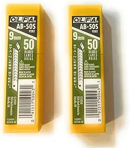 O L F A OLFA 9282 AB-50S 9mm Stainless Steel Snap-Off Blade, 50-Pack (2PACK), packaging may vary