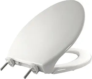 BEMIS 7800TDG Commercial Closed Front Plastic Toilet Seat, Heavy Duty Industrial Seat with Lid, Secure Installation for Long Lasting Hospitality Use, Elongated, White