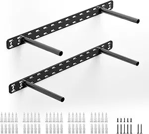 2pcs Floating Shelf Bracket Heavy Duty Hidden Metal Brackets for Shelf,Invisible Shelves Hardware Without Jig (22" x 6" x 1.5" Without Tools)