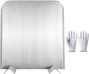 Fireplace Back Plate, Heavy Duty Metal, Fireplace Heat Reflector Stainless Steel Fireback, for Cafe Apartment Living Room Guest Room Study Vacation Home Villa
