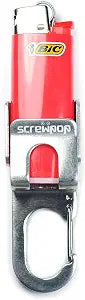 Screwpop Bic Standard Full-Size Lighter Holder Keychain Multi Tool with Carabiner Clip and Bottle Opener Stainless Steel Construction (Lighter Not Included)
