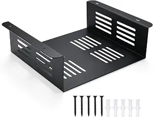 Under Desk Computer Mount for Small Form Factor SFF Computers Laptop and PCs, Compatible with PlayStation 4 PS4 Pro PS4 Slim (12" W x 4" H x 11" D)
