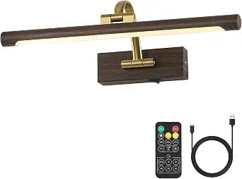 DESOOP Wireless Picture Light, Wood Grain Finish Art Light with 3CCT