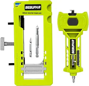 Door Hinge & Door Latch Installation Kit, Door Hinge Mortiser Template, Door Latch for Accurate Chiseling and Scoring, Door Lock Installation Kit, Easy to Set Up and Use