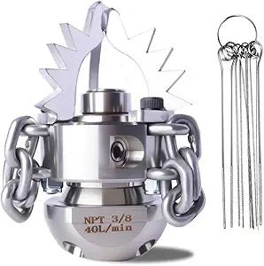 3/8 NPT Sewer Jetter Rotating Nozzle - Cutting Roots, for 2900 psi, 40L/Min (10.57GPM) Pressure Washers, Stainless Steel Drain Cleaning Tool, For household sewers, commercial pipelines