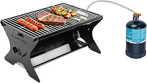 QuliMetal Portable Camping Grill  Foldable Charcoal/Gas Grill with Carry Bag | Heavy-Duty Backpacking BBQ & Fire Pit Grill for Outdoor Cooking, Camping, Tailgating, Patio & Backyard