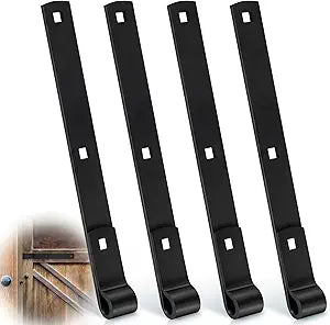Yaocom 4 Pack 12" Zinc Strap Hinge Heavy Duty for Gates, Tool Sheds, Barns and Other Swing Doors (Black)