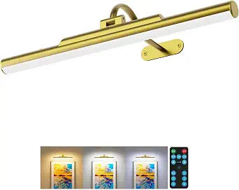 Picture Light for Wall Wireless Rechargeable 16 Inch Gold