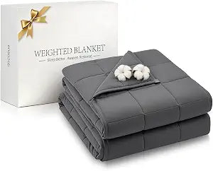 RJOP Cooling Weighted Blanket for Adults (25lbs, 78"x85") Heavy Blanket with Premium Glass, Queen Size Perfect for 190-210 lbs, Soft Breathable, Dark Grey