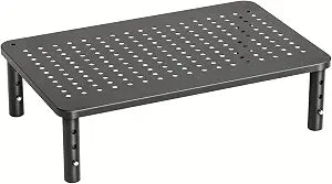 HUANUO Monitor Stand, Monitor Stand Riser 3 Height Adjustable, Monitor Riser with Airflow Vents, Laptop Stand for Desk, Laptop Riser, Desk Organizer for Monitor, Laptop, PC, Printer