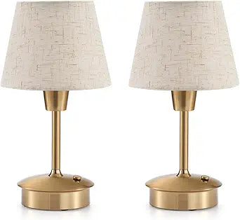 2 Pack Small Cordless Table Lamp for Restaurant Dinner Table, 5200mAh Battery Operated Lamps, Rechargeable Portable Dimmable Touch Bedside Night Light for Side End Table Dining Room Patio Outdoor