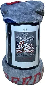 Buc-ee's I Love America Fleece Blanket, Patriotic 250 Years of Freedom Theme, 50 x 70 in
