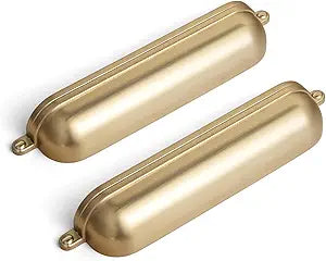 Goo-Ki 6 Pack 5 Inch 128mm Hole Center Cabinet Cup Pulls Champagne Bronze Zinc Alloy Kitchen Drawer Pulls Drawer Handles 9629-UBR-128