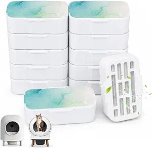 12 Pack Cat Litter Deodorizer Blocks Compatible with PetSafe & HHOLOVE | Plant-Based Odor Control, Compatible with PetSafe ScoopFree SmartSpin and HHOLOVE Self-Cleaning Litter Boxes, Freshness