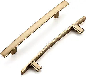 Ravinte 30 Pack Cabinet Handles Champagne Bronze Cabinet Pulls Kitchen Cabinet Handles,Curved Drawer Pulls in 6-1/4 Inch Length with 4 Inch Hole Center Arch Kitchen Cabinet Hardware