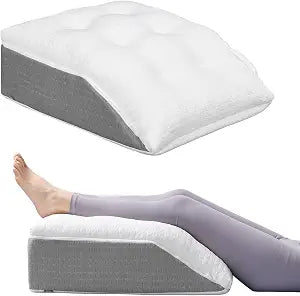 baibu Memory Foam Leg Elevation Pillow, Dual-Layer Patent Design Support Pillow to Raise Feet for Circulation, Leg Wedge Pillow for Sleeping, Knee Pillow for Knee Hip Ankle Pain Relief