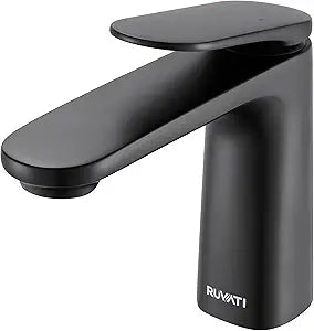 Ruvati Este Single Hole Modern Transitional Bathroom Vanity Faucet in Matte Black - RVF5135MB