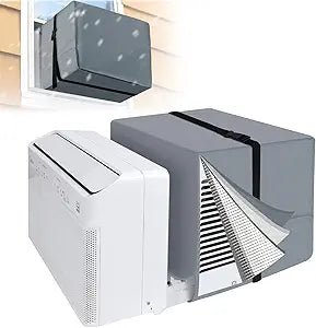Air Conditioner Covers for Outside 20"W x 14"H x 12"D Compatible with Midea AC 8000/10000/120000 BTU, 3 Layers Insulation Window AC Covers for Outside Compatible with Midea U Shaped Unit, Grey