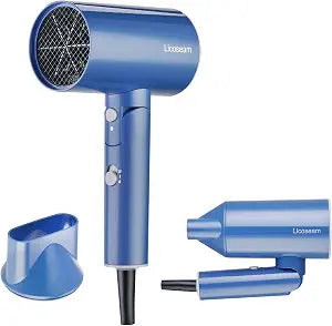 1600W Small Foldable Travel Hair Dryer, Blue