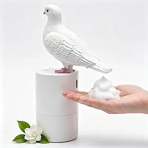Funny Pigeon Foam Soap Dispenser, Automatic Touchless Infrared Induction Soap Dispenser, Soft Rubber Realistic Pigeon Shape, Multi-Liquid Compatible Creative Cute Home Decor Gift for Bathroom Kitchen