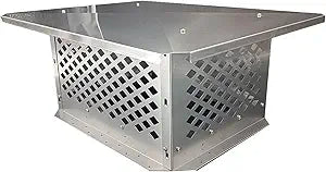 Chimney Cap, Chimney Cover, Bottom Installation Method Adjustable to Fit Outside Existing Clay Flue Tile Dimensions All Stainless Steel Structure, with Meshes, Bolts, Screws (20" x 20")