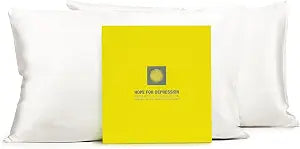 Fishers Finery 25mm 100% Certified Organic Mulberry Silk Pillowcase (Natural Undyed White, K, 2 PK)