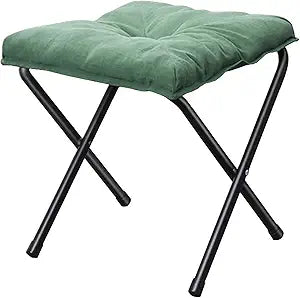 Foldable Ottoman Foot Rest, Foot Stool with Soft Cushion, Compact Lazy Sofa Stool for Living Room Bedroom Office Dorm RV (Green)