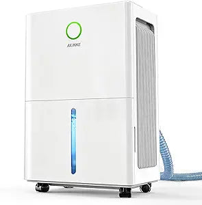 Dehumidifier for Basement with Drain Hose, 30 Pint Dehumidifiers for Home up to 2000 sq ft, Dehumidifier for Bathroom with Auto Humidity Control, Dehumidifiers for Bedroom, 24H Timer, White