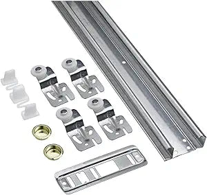 National Hardware N343-111 By-Passing Sliding Door Hardware Kit 48 in Steel Track with WeatherGuard Protection for Closet Doors 3/4 to 1-3/8 in Thick Galvanized