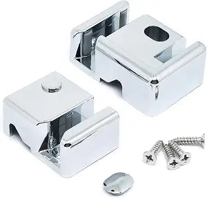 Sliding Shower Door Bottom Guide for 8mm Glass,Bathroom Hardware Accessories Set,Silver,Right Fixing Left Moving,Durable Plastic,1Pack/2Pcs