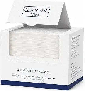 XL Disposable Face Towels Soft Lint-Free Face Wipes for Sensitive & Acne-Prone Skin, Makeup Removal,Oeko-TEX Certified(50 Count)