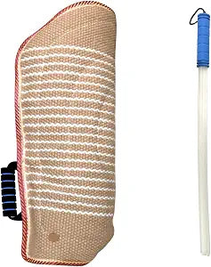Dog Bite Training Set Professional Dog Bite Sleeve Arm with Whip Agitation Stick for Dogs Training Equipment Protection for Biting Playing Tugging Toy Interactive Pitbull German Shepherd Puppy K9