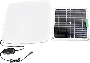 LICAEVEY Solar Panel Pet Heating Pad 12V 50W - Portable Soft Heated Blanket for Dogs Cats Outdoor Car Travel, Chicken Coop Safe, Puppy Kitten Warmer with Battery Box