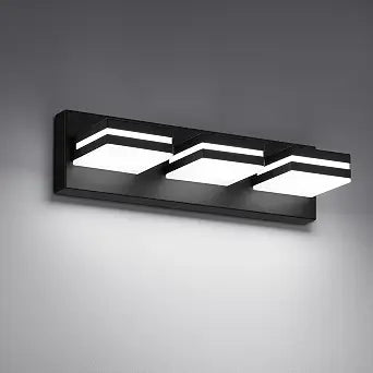 Modern LED Small Black Acrylic Bathroom Lights Fixtures 3-Light