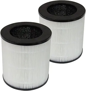 PUREBURG Replacement Filter Compatible with QUIETPURE KJFC15 Whisper Air Purifier, 2-Pack H13 HEPA Activated Carbon 3-Stage Filtration