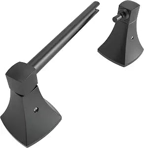 Matte Black Toilet Paper Holder Bathroom Double Post Pivoting Tissue Roll Holder Stainless Steel and Zinc Alloy Wall Mount
